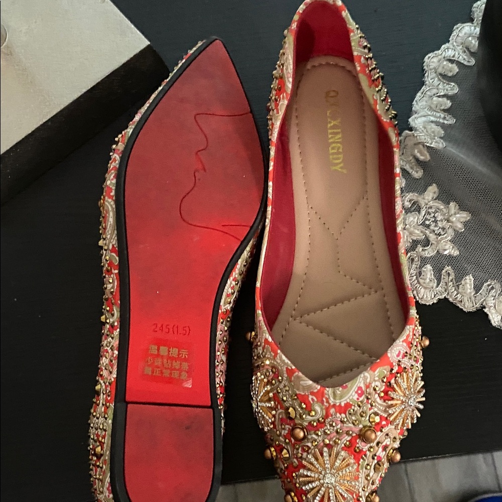 Colorful Embellished Women's Flats - Picture 2 of 4